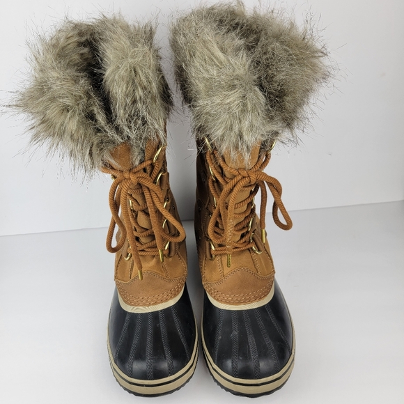 Sorel Boots Joan of Arctic Waterproof Winter Faux Fur Tall Insulated Tan Suede - Picture 10 of 14